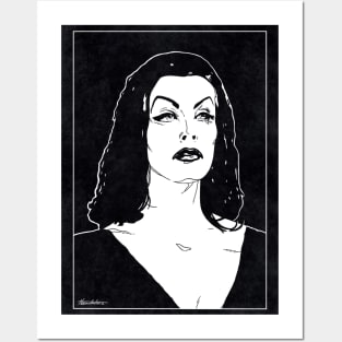 VAMPIRA - Plan 9 From Outer Space (Black and White) Posters and Art